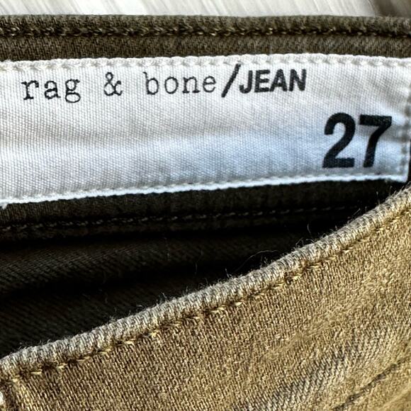 Rag & Bone Skinny Jeans Dist Army Green Stretch Denim - Picture 7 of 10